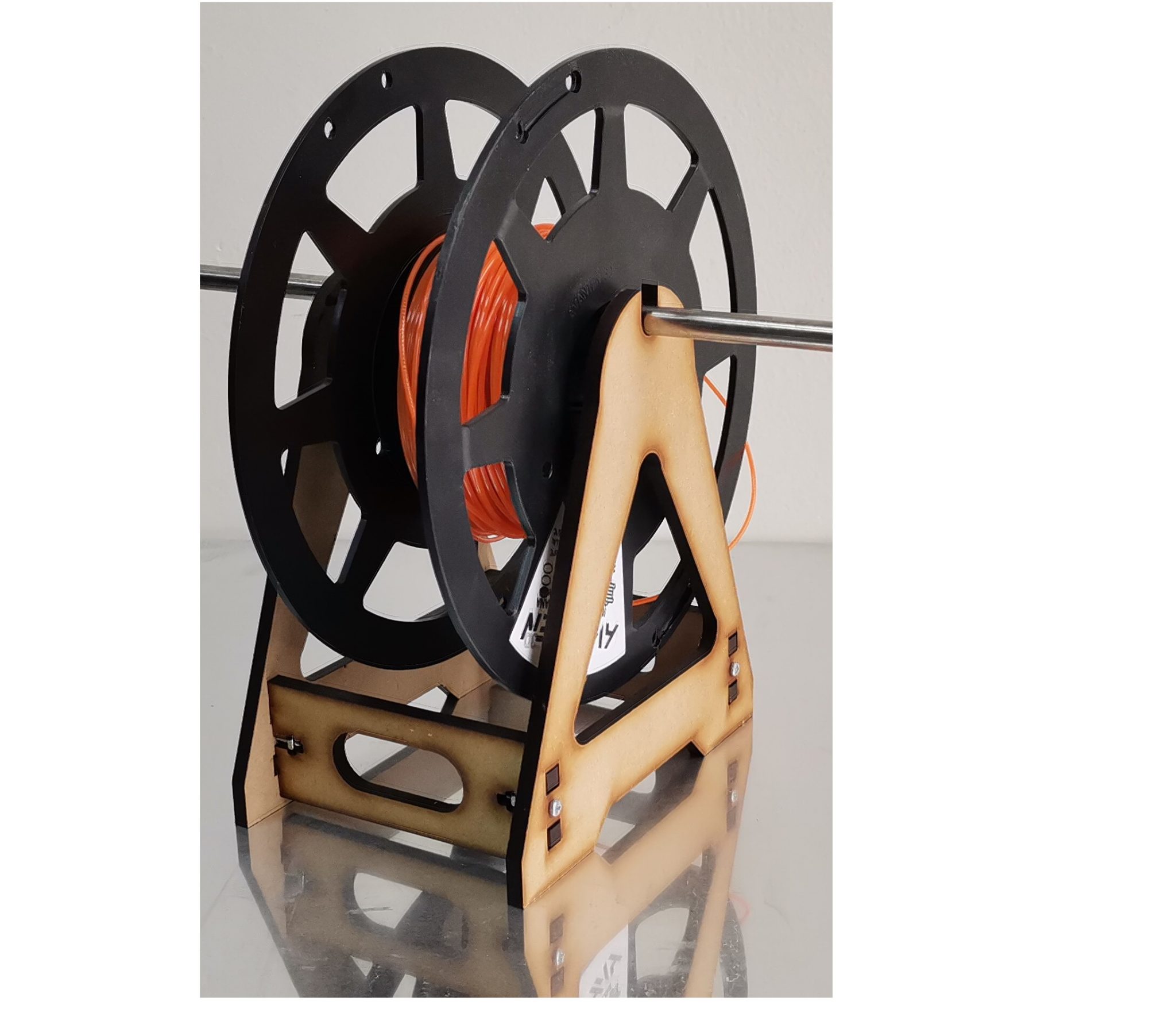 Soporte Madera MDF Para Carrete Filamento Spool Holder Yorobotics