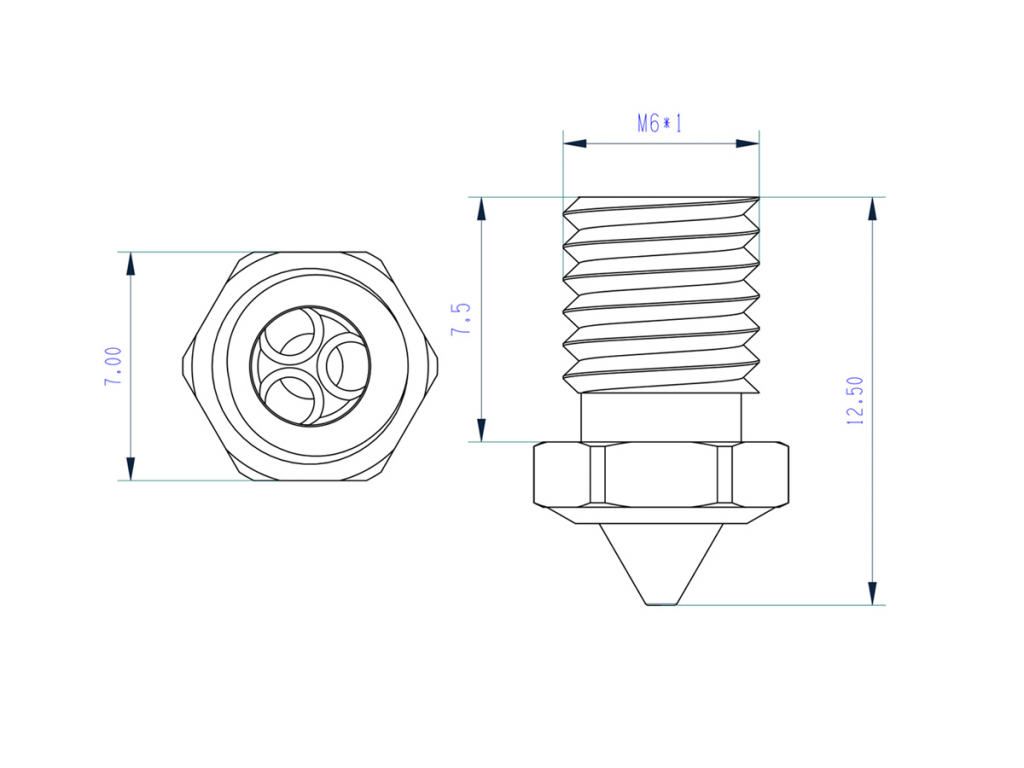 Nozzle Boquilla Acero Endurecido Alto Flujo Mm V M C Yorobotics