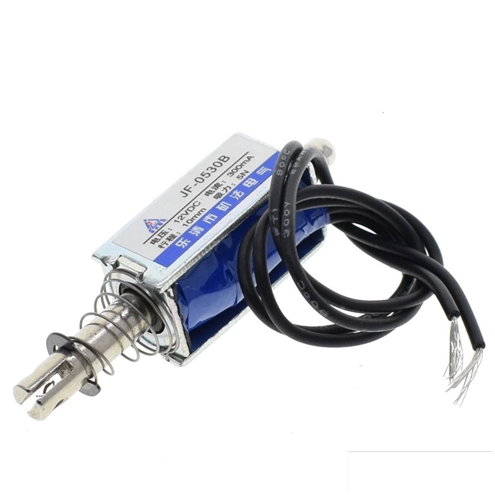 thumbnail image 2 of JF-0530B DC 24V Solenoid Electromagnet – 10mm Stroke, 5N Push Type – Open Frame 2 of 5