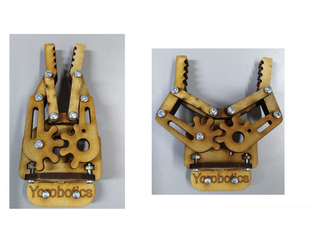 Pinza Robotica Madera Mdf Robot Servo Sg90 Mg90 Apertura 50mm - yorobotics