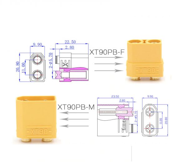 Kit Conector Banana Macho Plug Jack Conector Energia Potencia - yorobotics