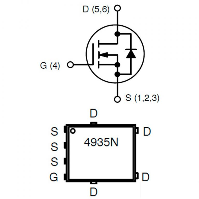 Transistor Superficial 4935N N-channel SO-8 SO8FL 30V 93A – yorobotics