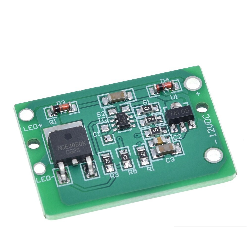 Interruptor táctil capacitivo ultra miniatura táctil biestable módulo de  interruptor electrónico LED relé DC 3V-18V 12V 3A