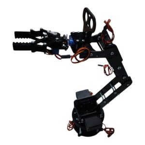 Brazo Robotico 7 Servos 6 DOF Grados Libertad MG996 SG90 Acrilico Negro