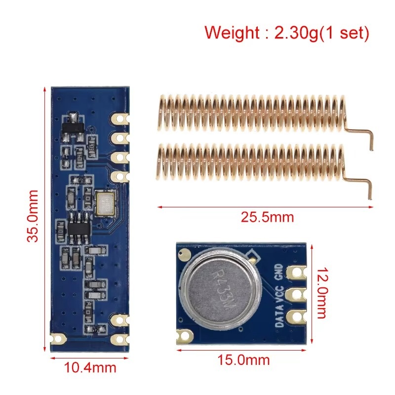 KIT TRANSCEPTOR RF 433MHZ STX882 + SRX882 (2)