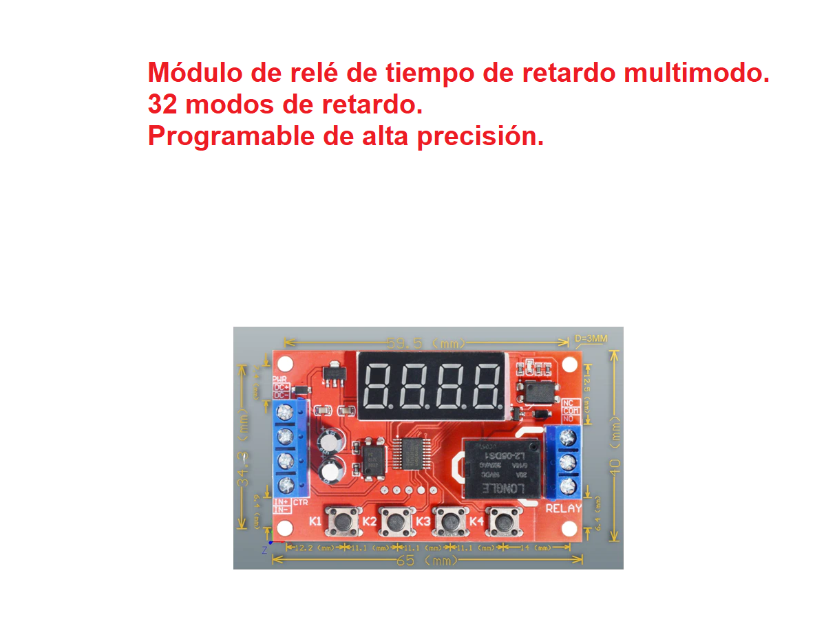 Modulo Timer Rele Temporizador De 0 A 999 Minutos 6 A 30v – Candy-HO