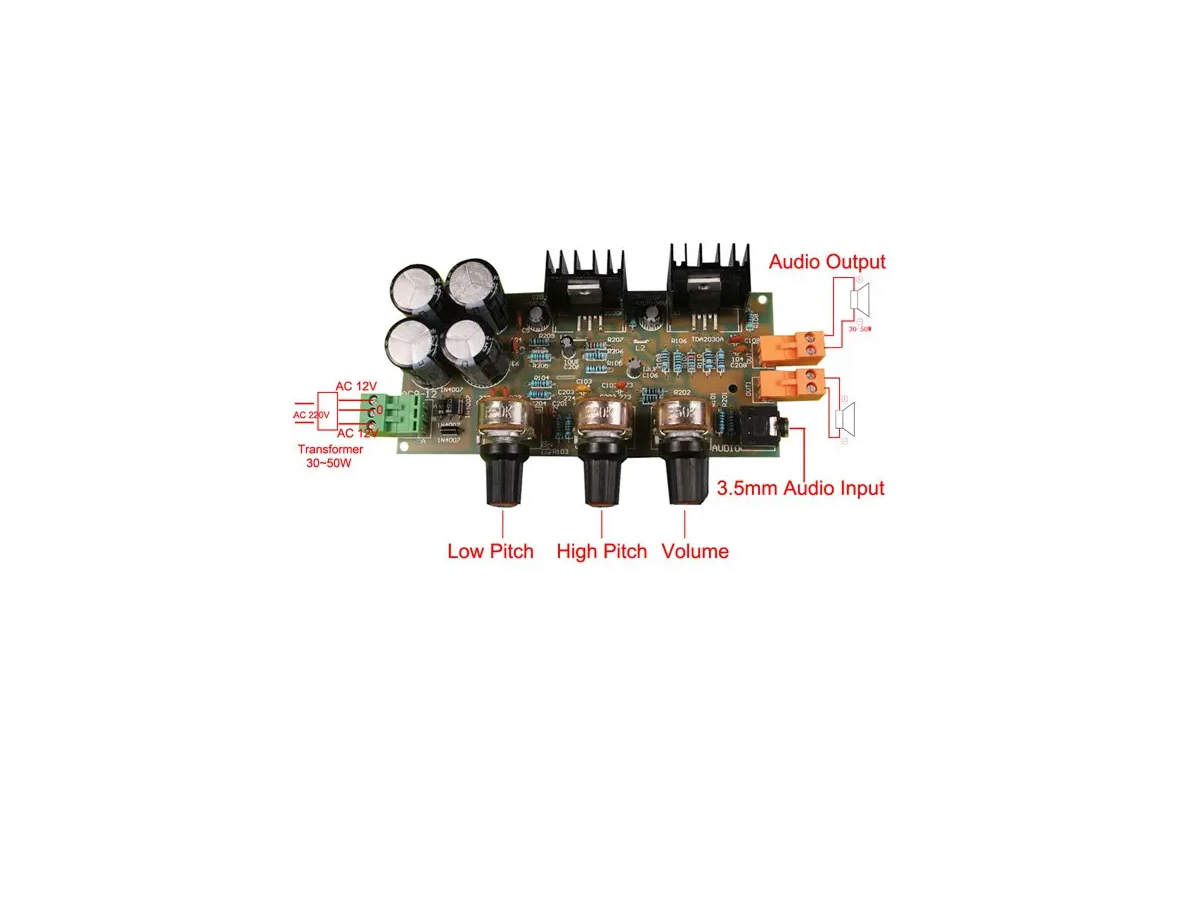Kit Tarjeta Amplificador TDA2030A 2X15W Para Ensamblar Diy - yorobotics
