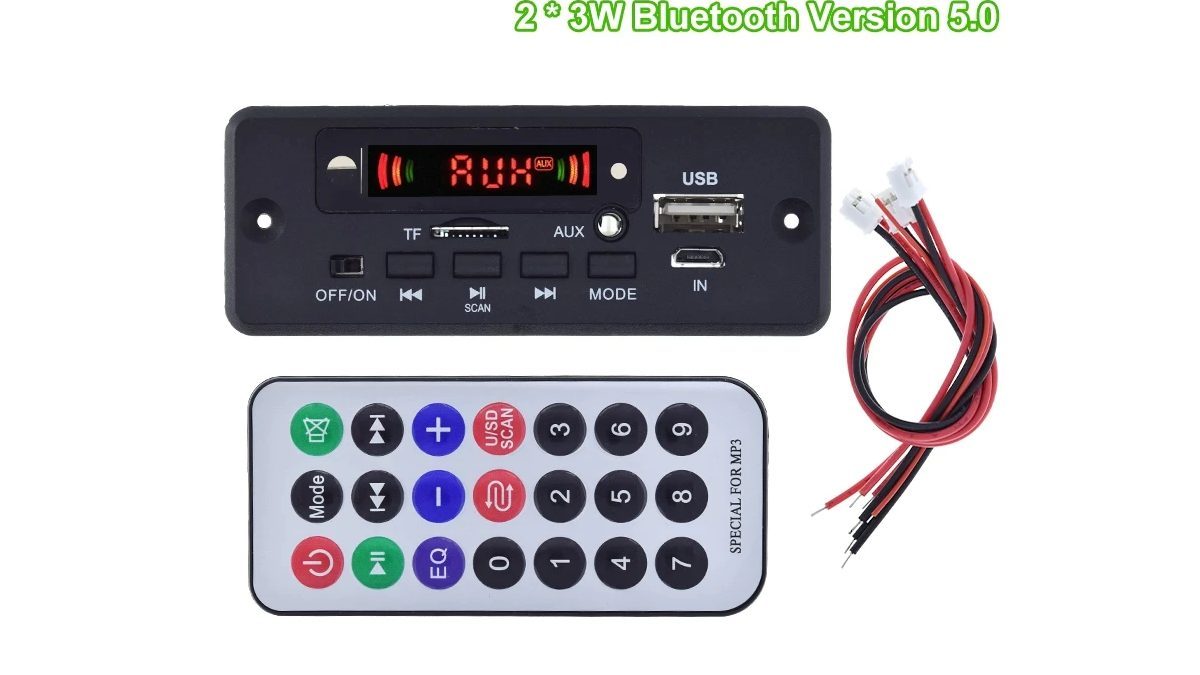Modulo Reproductor MP3 Radio FM Bluetooth 12V 