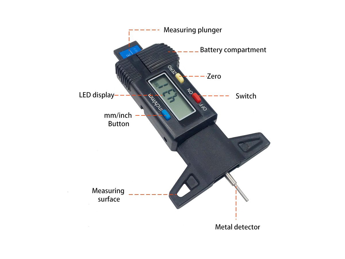 Medidor de altura digital de profundidad, regla de medición con pantalla  LCD, pies magnéticos, de plástico autoportante, funciona con pilas, para