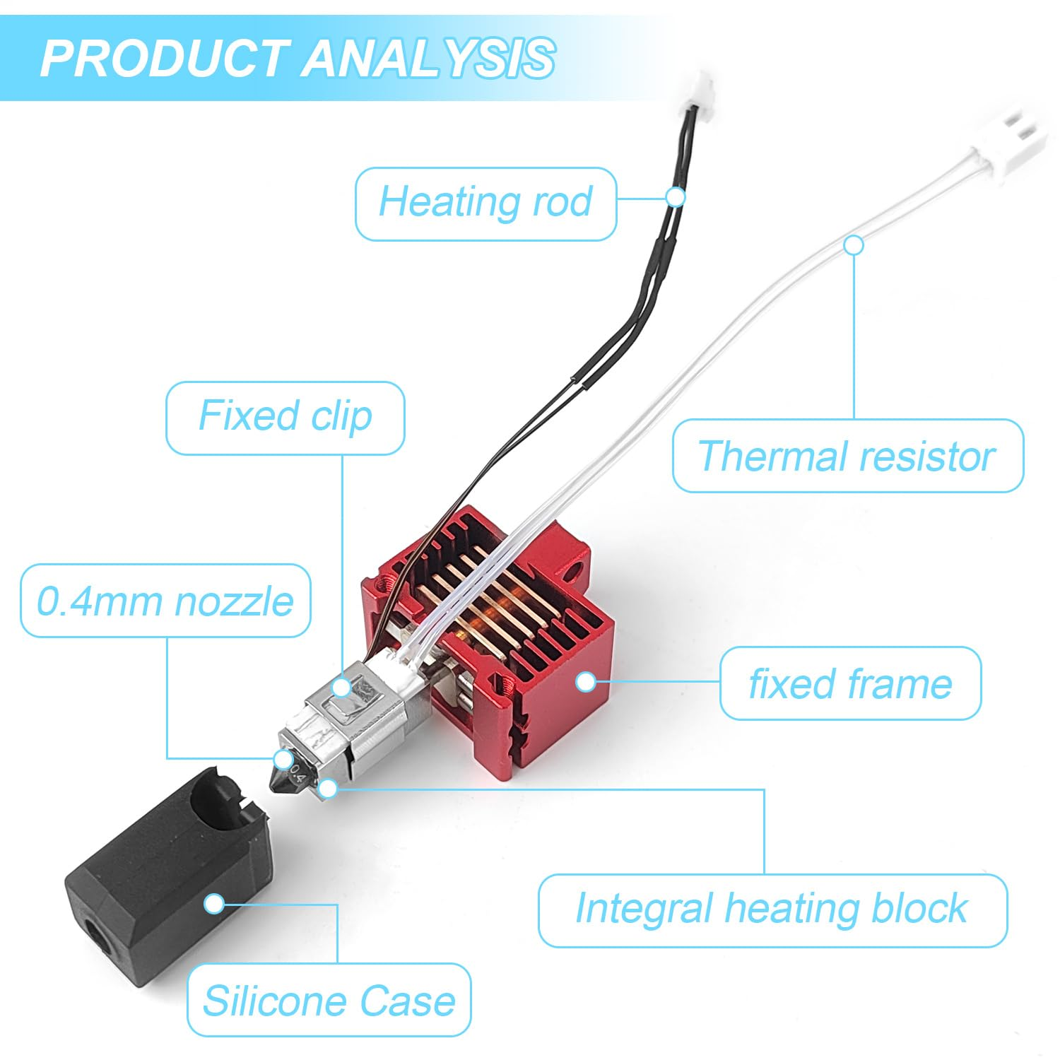 CABEZAL EXTRUSOR BAMBULAB V3.0 X1X1C ACTUALIZADO 0.4mm 0.6mm 4