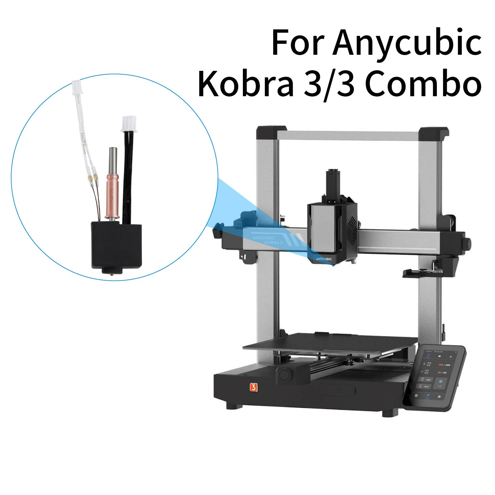 EXTRUSOR ANYCUBIC KOBRA 3 BOQUILLA ACERO ENDURECIDO 0.4mm