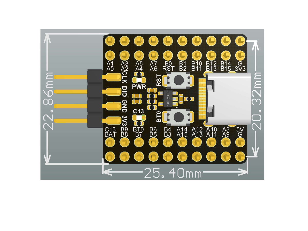 TARJETA DESARROLLO MINI STM32F103C8T6
