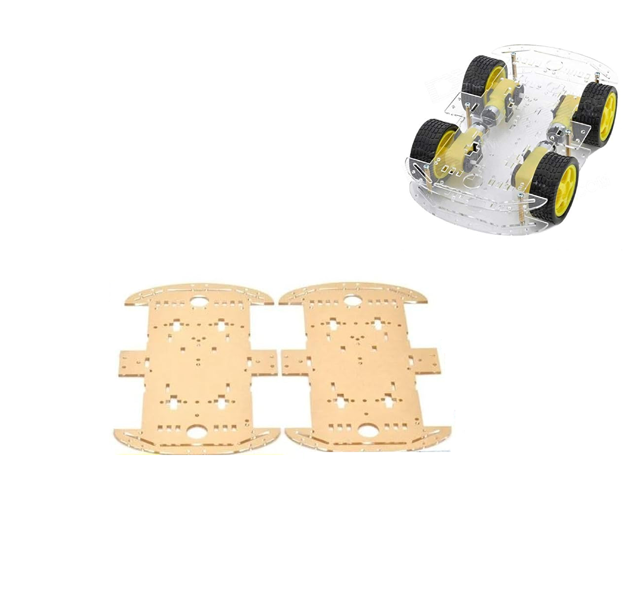 CHASIS CARRO ROBOTICO 4WD ACRILICO 2