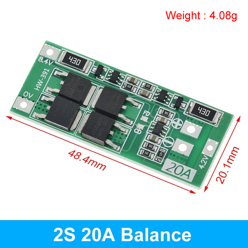 MODULO CARGADOR BATERIA LIPO BMS 2S 8.4V 20A BALANCE