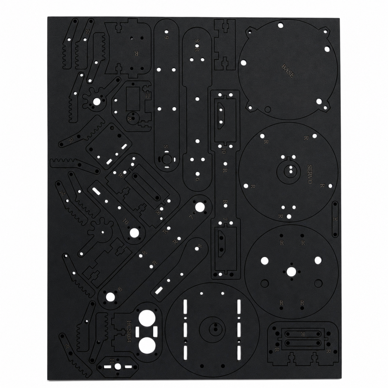 CHASIS BRAZO ROBOTICO 6 DOF GRADOS LIBERTAD ACRILICO NEGRO (2)