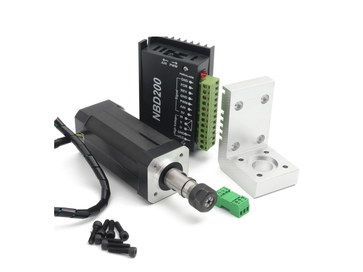 Motor Spindle Cnc Brushless Bldc JK42BLS04-10-X002 10800rpm + Driver NBD200 + Soporte