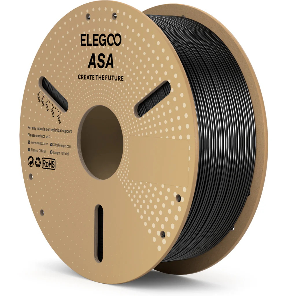 FILAMENTO ASA NEGRO ELEGOO 1.75mm 1KG 3
