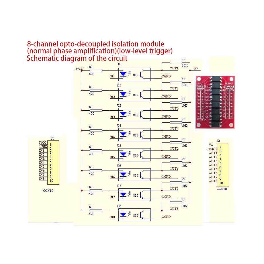 MODULO OPTOACOPLADOR 8 CANAL HIGH LEVEL 3-5V