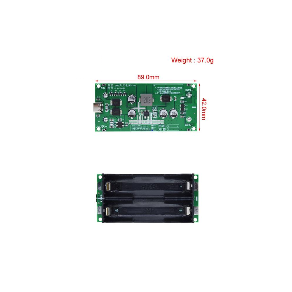 MODULO UPS 5V TIPO C 15W 3A 18650 LX-2BUPS 1